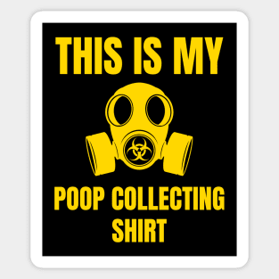 Biohazard Poop Collecting Shirt Funny Gas Mask Tee Sticker